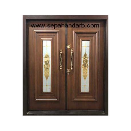 درب ضد سرقت دولنگه بزرگ شیشه خور