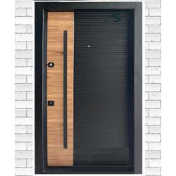 درب ضد سرقت چوبی مشکی لوکس