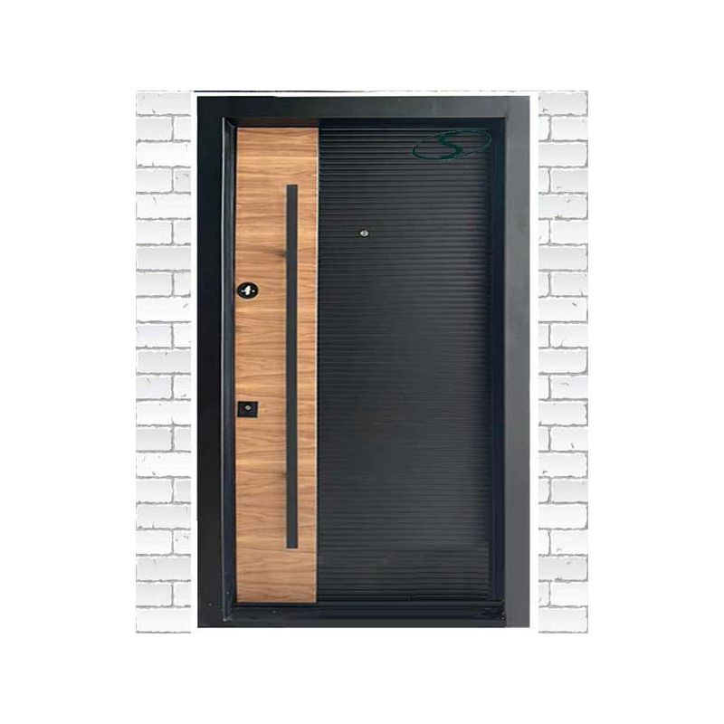 درب ضد سرقت چوبی مشکی لوکس