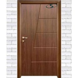 درب ضد آب  ام دی اف قهوه ای طرح چوب