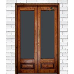 درب لابی چوبی شیشه ای لاکچری