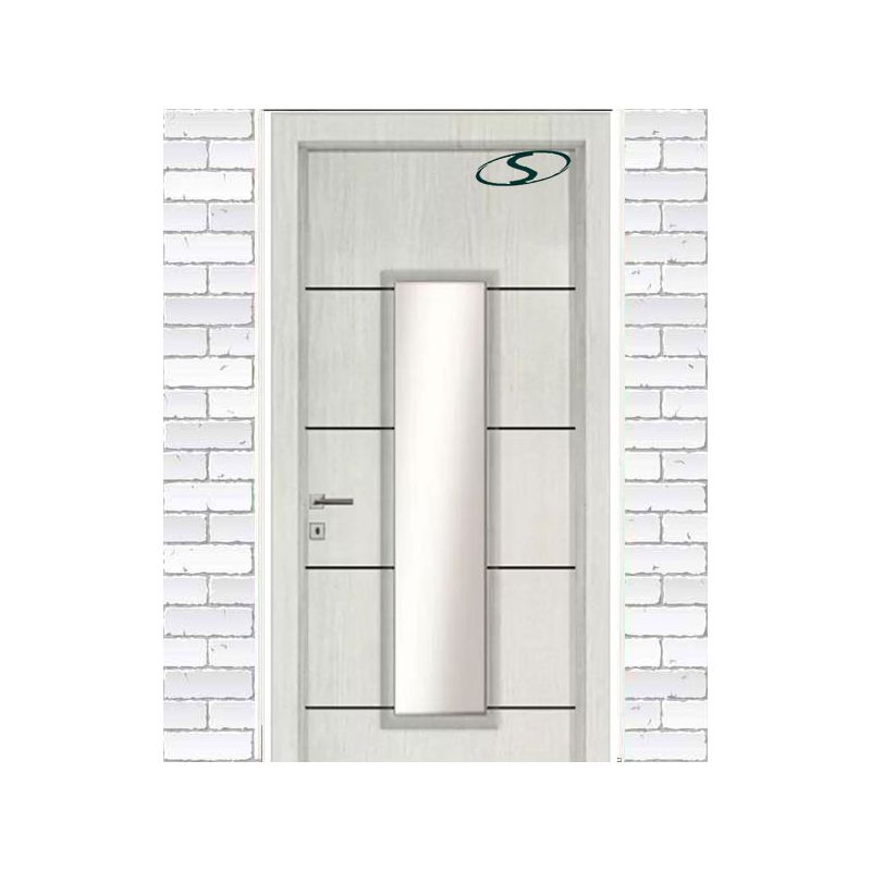 درب پلی وود شیشه دار سفید