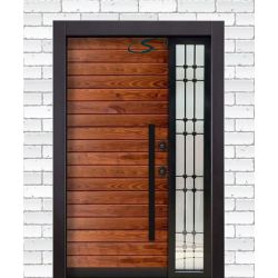 درب ترموود یک ونیم لنگه ضد سرقت به رنگ تیره