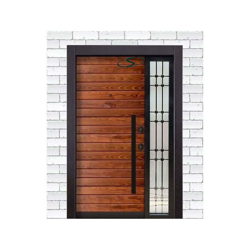 درب ترموود یک ونیم لنگه ضد سرقت به رنگ تیره