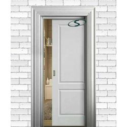 درب کشویی مخفی شو توکار چوبی برجسته سفید