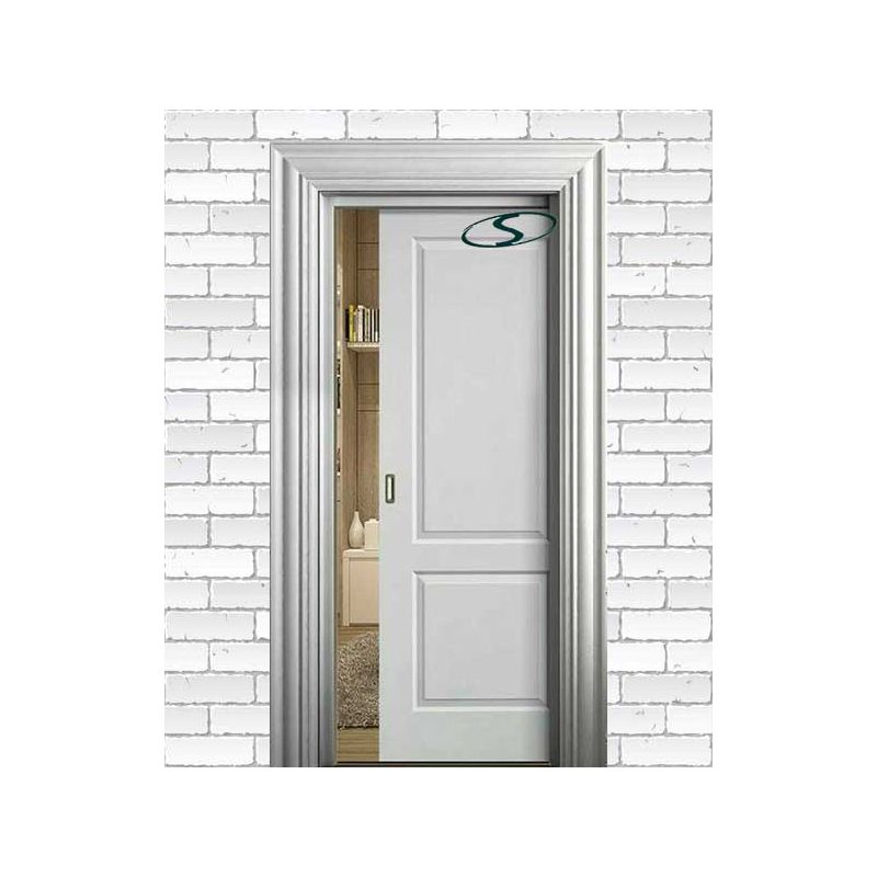 درب کشویی مخفی شو توکار چوبی برجسته سفید