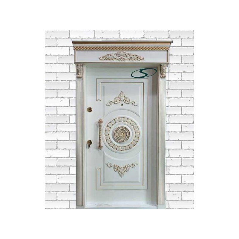 درب ضد سرقت سفید طلایی مدل کلاسیک