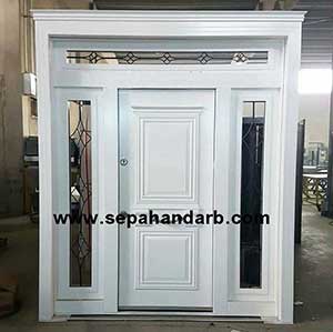 درب ضد سرقت لابی ضد سرقت سفید شیشه خور