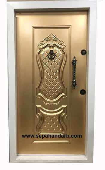 درب ضد سرقت فلزی طلایی