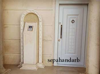 درب ضد سرقت فلزی سفید ورودی ساختمان